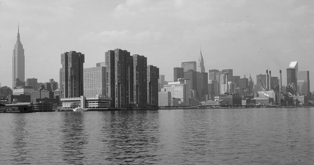 Apartment buildings across Manhattan's urban landscape