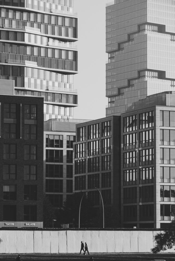 Black and white New York City buildings real estate